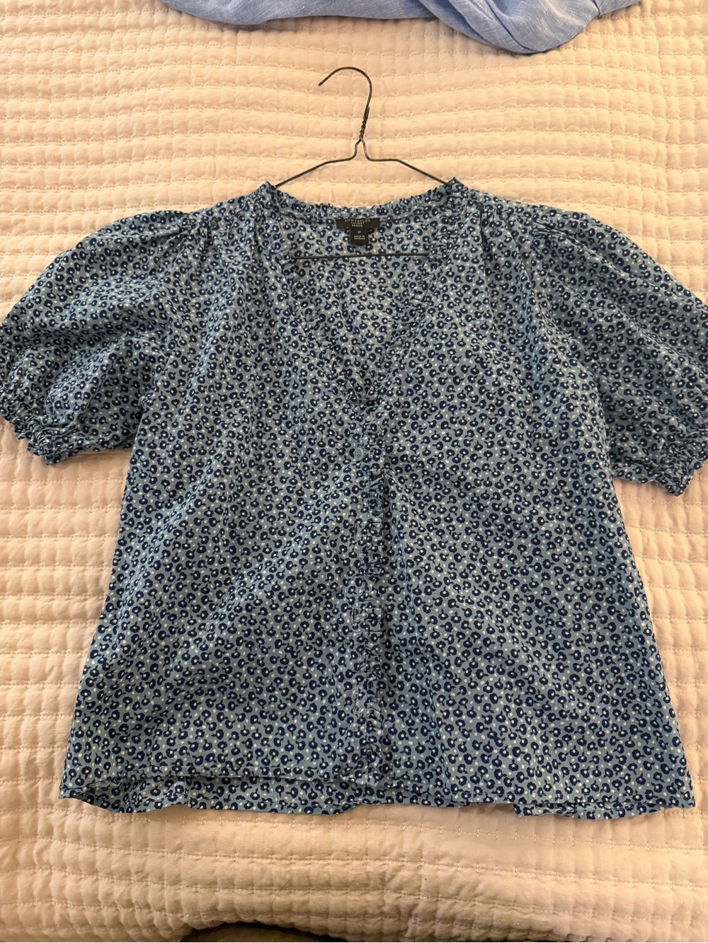 Ann Taylor Button Front Cotton Blouse